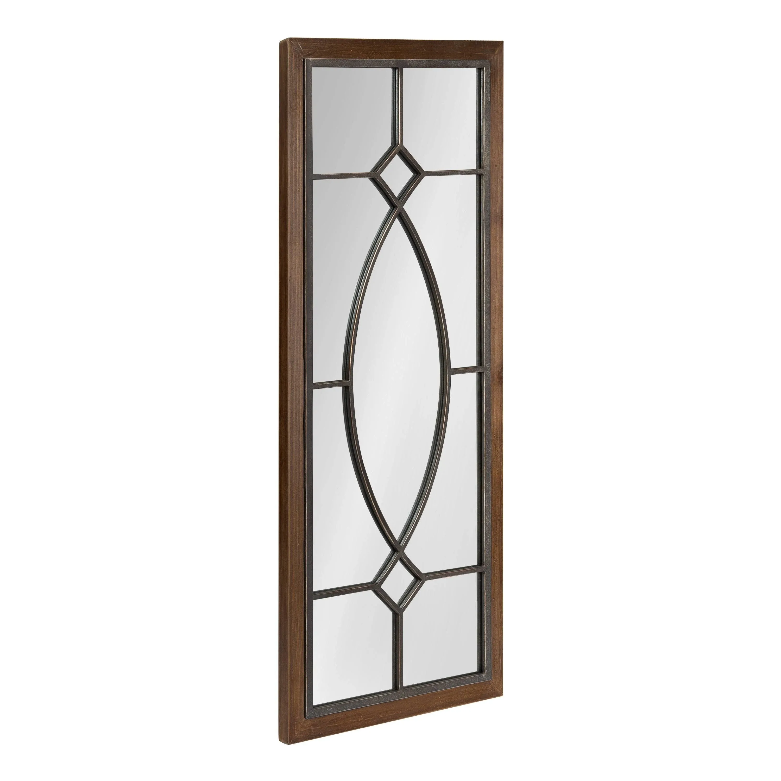 Kate and Laurel Bakersfield Farmhouse Wall Mirror, 16 x 42, Rustic Brown, Traditional Full Length Mirrors for Wall