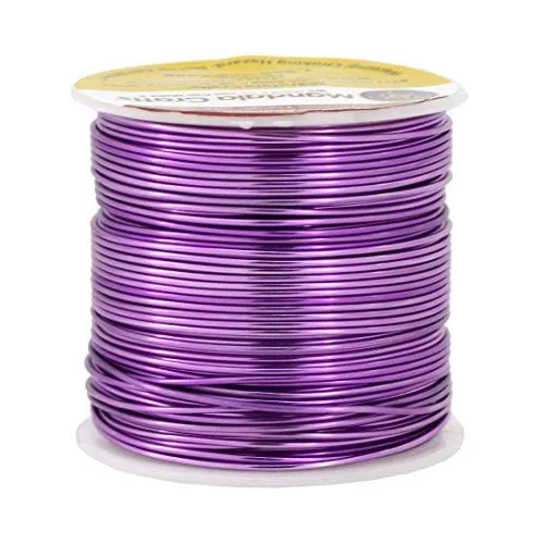 Mandala Crafts Anodized Aluminum Wire for Sculpting, Armature, Jewelry Making, Gem Metal Wrap, Garden, Colored and Soft, 1 Roll(18 Gauge, Violet)