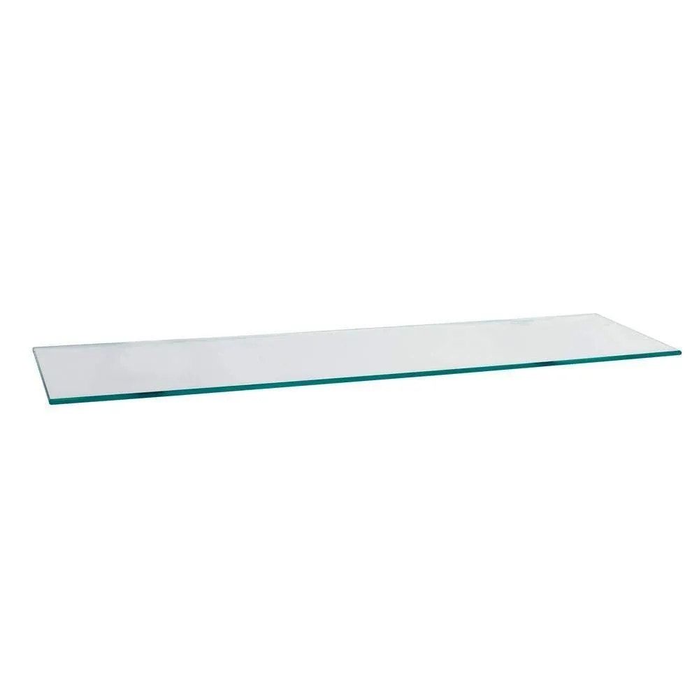 6&#034; x 36&#034; Rectangle Clear Tempered Glass Shelf - Flat Edge - 3/8&#034; thick