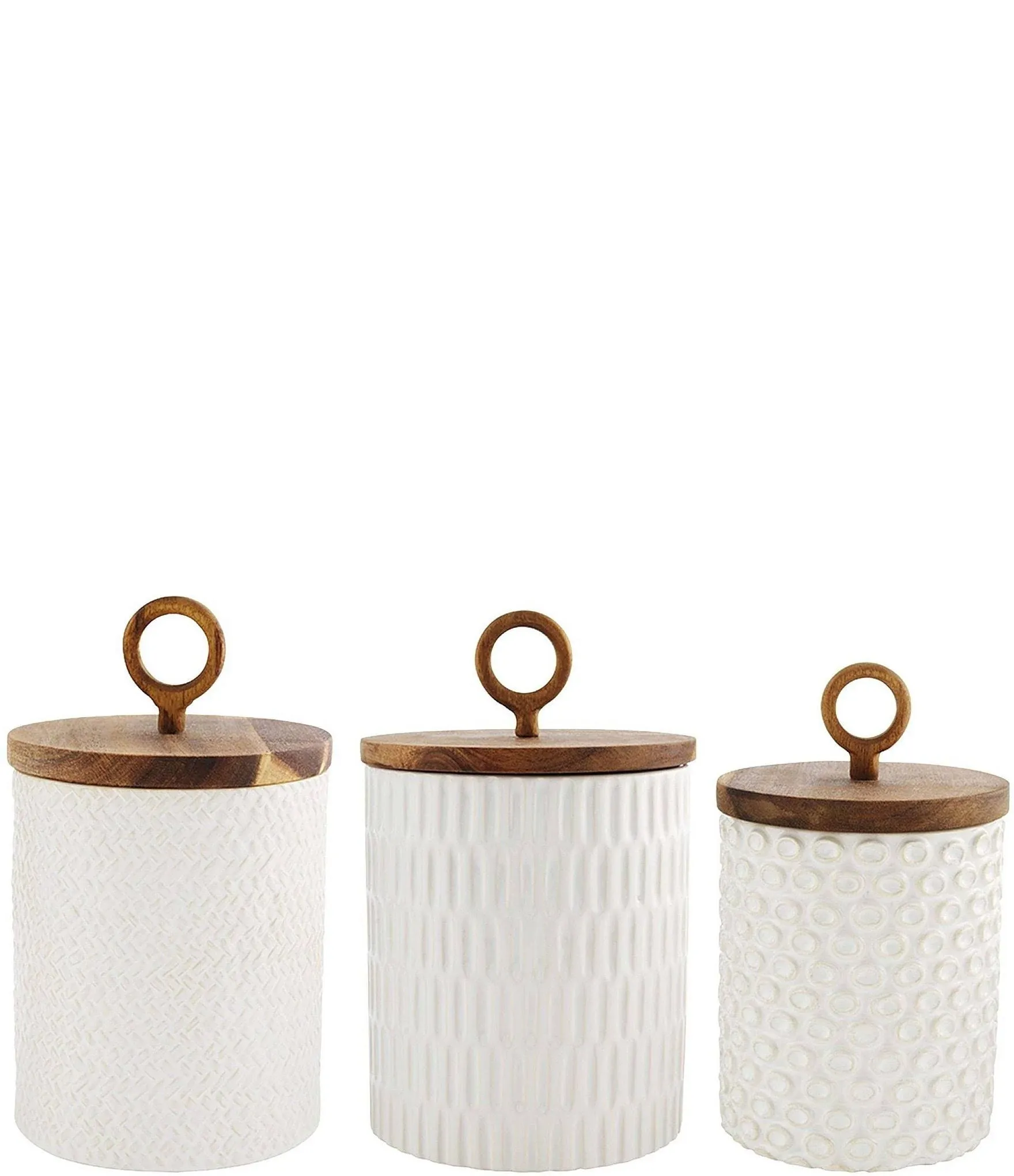 Mud Pie Textured Stoneware Canister Set