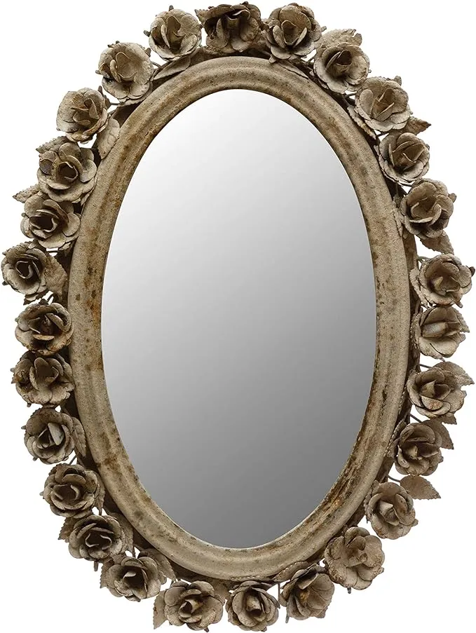 Oval Floral Mirror