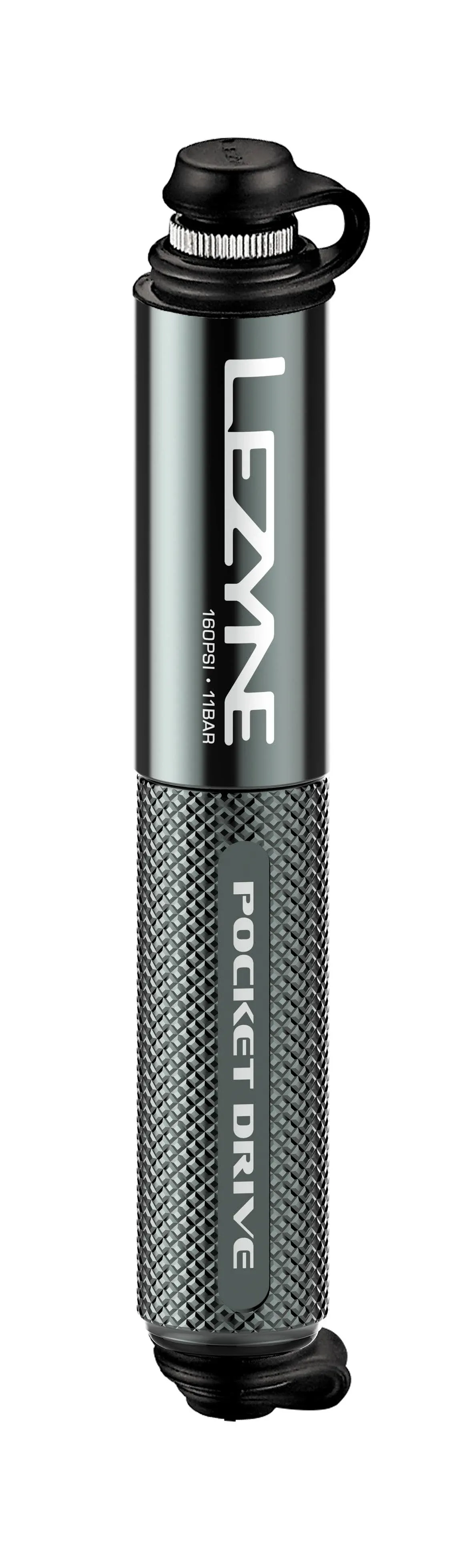 LEZYNE Pocket Drive HP Bicycle Hand Pump, High Pressure 160 PSI, Presta & Schrader Compatible, Durable CNC Aluminum, Compact, ABS Flex Hose, Bike Tire Pump