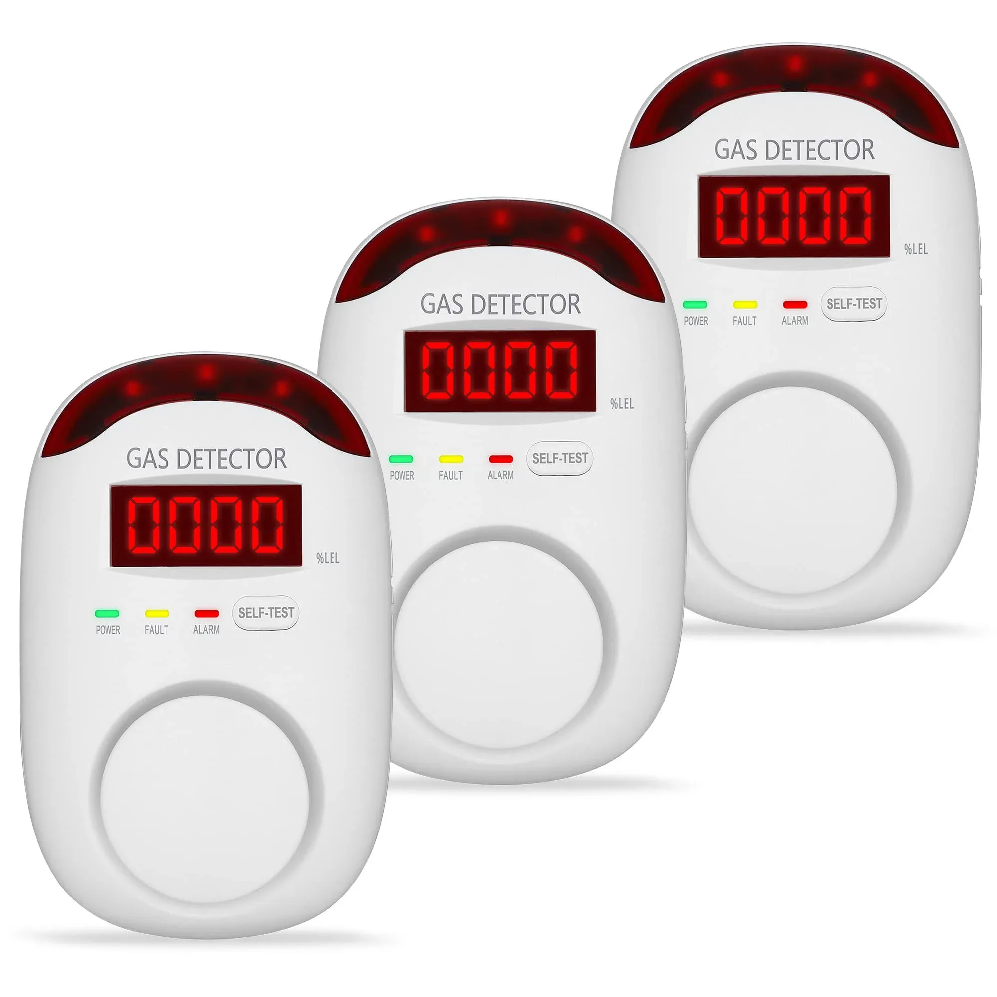 3 Packs Natural Gas Detector - Gas Leak Detector for Home,RV, Gas Detectors for Home Natural Gas,Combustible Gas Detector for LNG, LPG,Propane