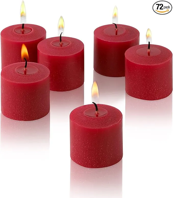 10 Hour Red Apple Cinnamon Scented Votive Candles Set of 72 Made in USA