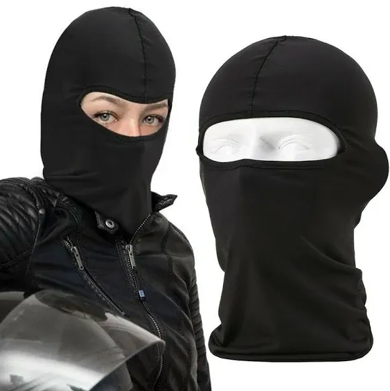 Balaclava Tactical Face Mask Hood Neck Gaiter 1 Pack (Black)