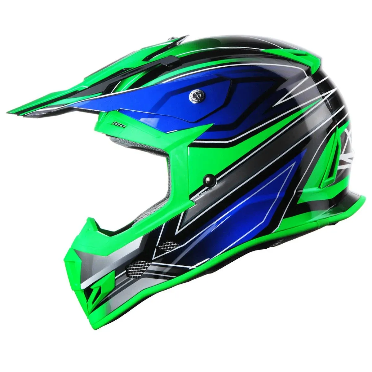 GLX GX23 Dirt Bike Off-Road Motocross ATV Motorcycle Full Face Helmet for Men Women, DOT Approved (Sear Green, X-Large)