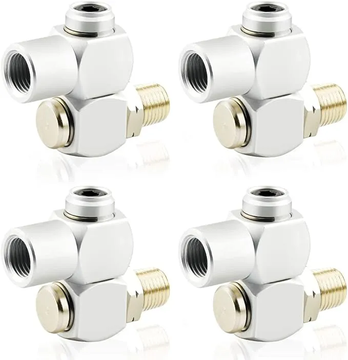 TAILONZ PNEUMATIC 4Pcs 1/4 Inch Air Tool Swivel Fitting 360 Degree Swivel Air Hose Connector Industrial Swivel Portable Air Tool Adapter