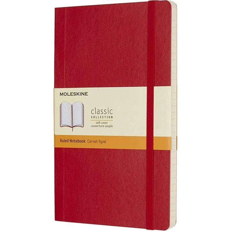 Moleskine Classic Soft Cover Large Notebook - Ruled - Scarlet Red