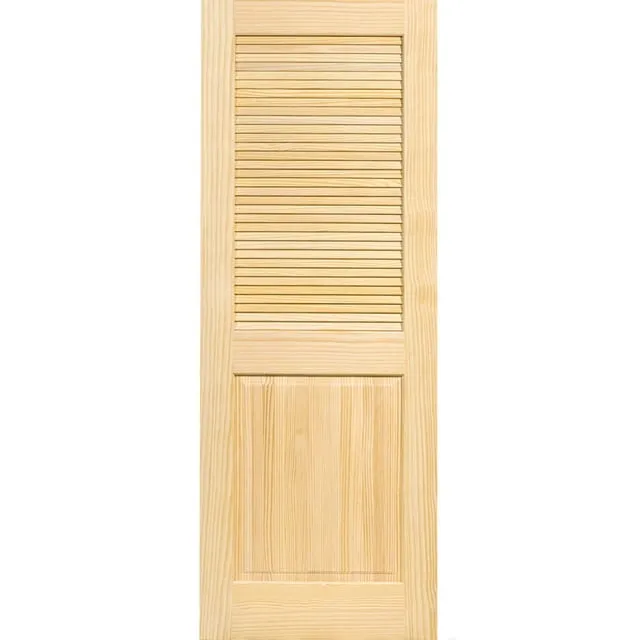 Kimberly Bay Louvered Solid Wood Unfinished Slab Standard Door