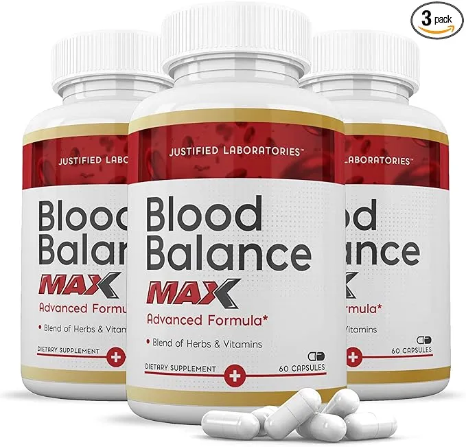 Justified Laboratories Blood Balance Max 1295MG Formula Supplement Pills 60 Capsules