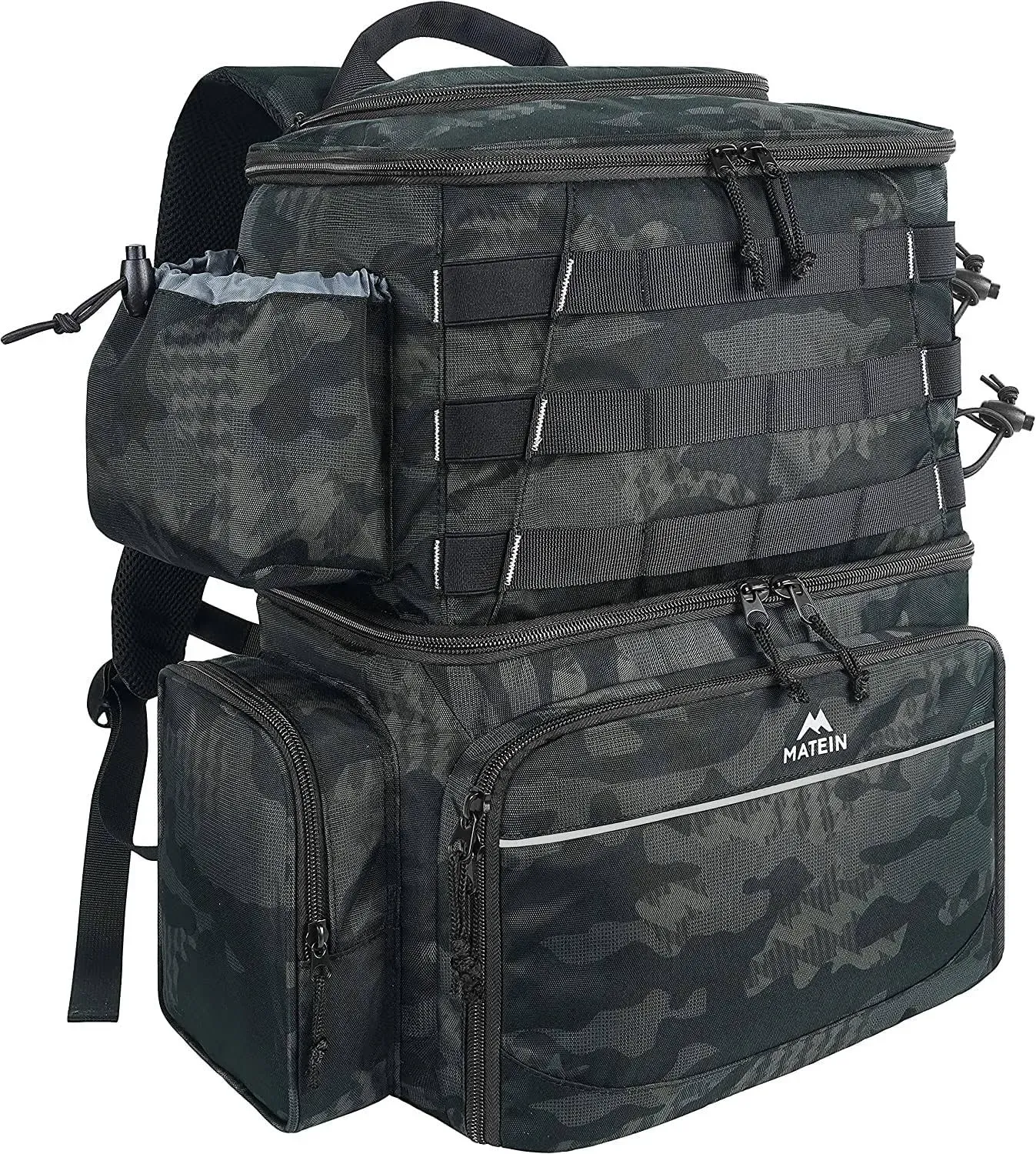 Large Fishing Backpack with Cooler Waterproof Rod Holder Storage Bag Gear