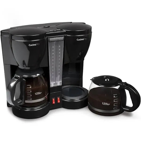 Double Coffee Brewer Station - Dual Drip Coffee Maker Brews Two 12-Cup Pots, Mak