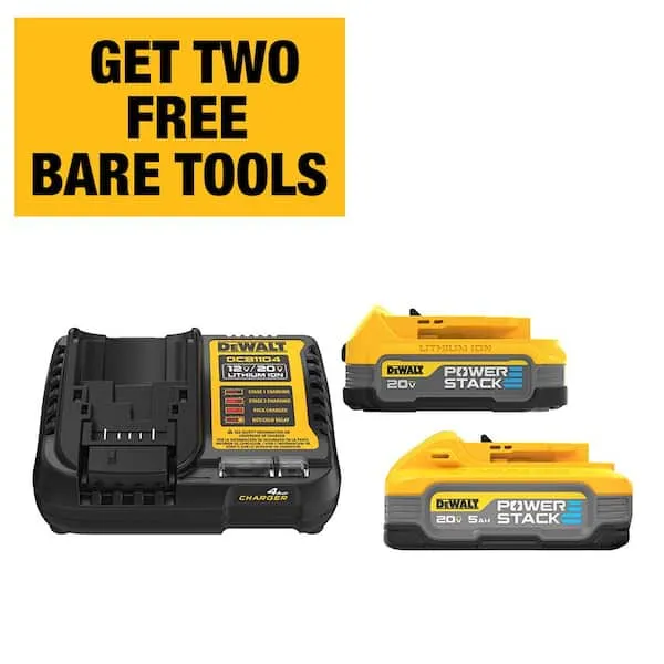 DeWalt DCBP315-2C 20V 5A &amp; 1.7A Powerstack Battery Charger Starter Kit - NEW!