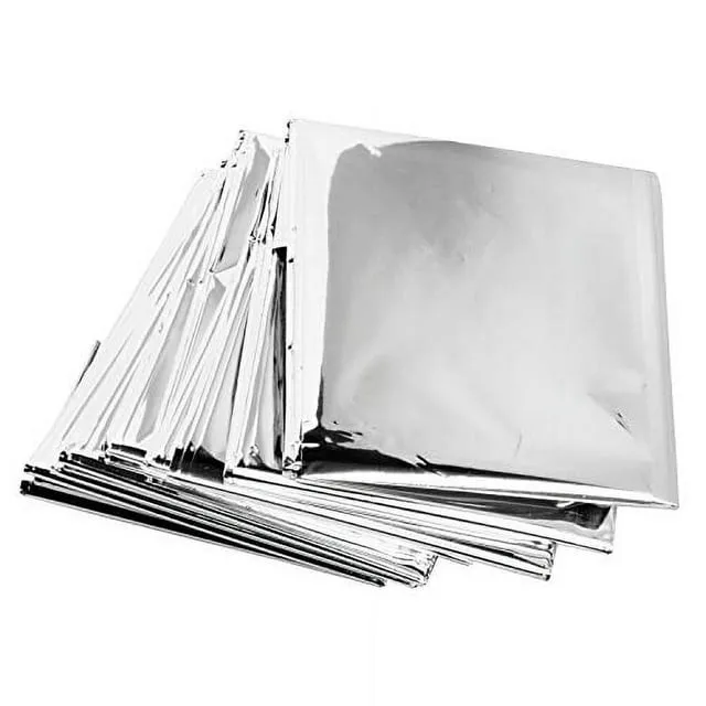 ASA Techmed Emergency Mylar Thermal Blanket, Foil Rescue Space Blanket - Silver - Designed for NASA, Outdoors, Survival, Hiking, Natural Disasters, First Aid, Marathons (25)