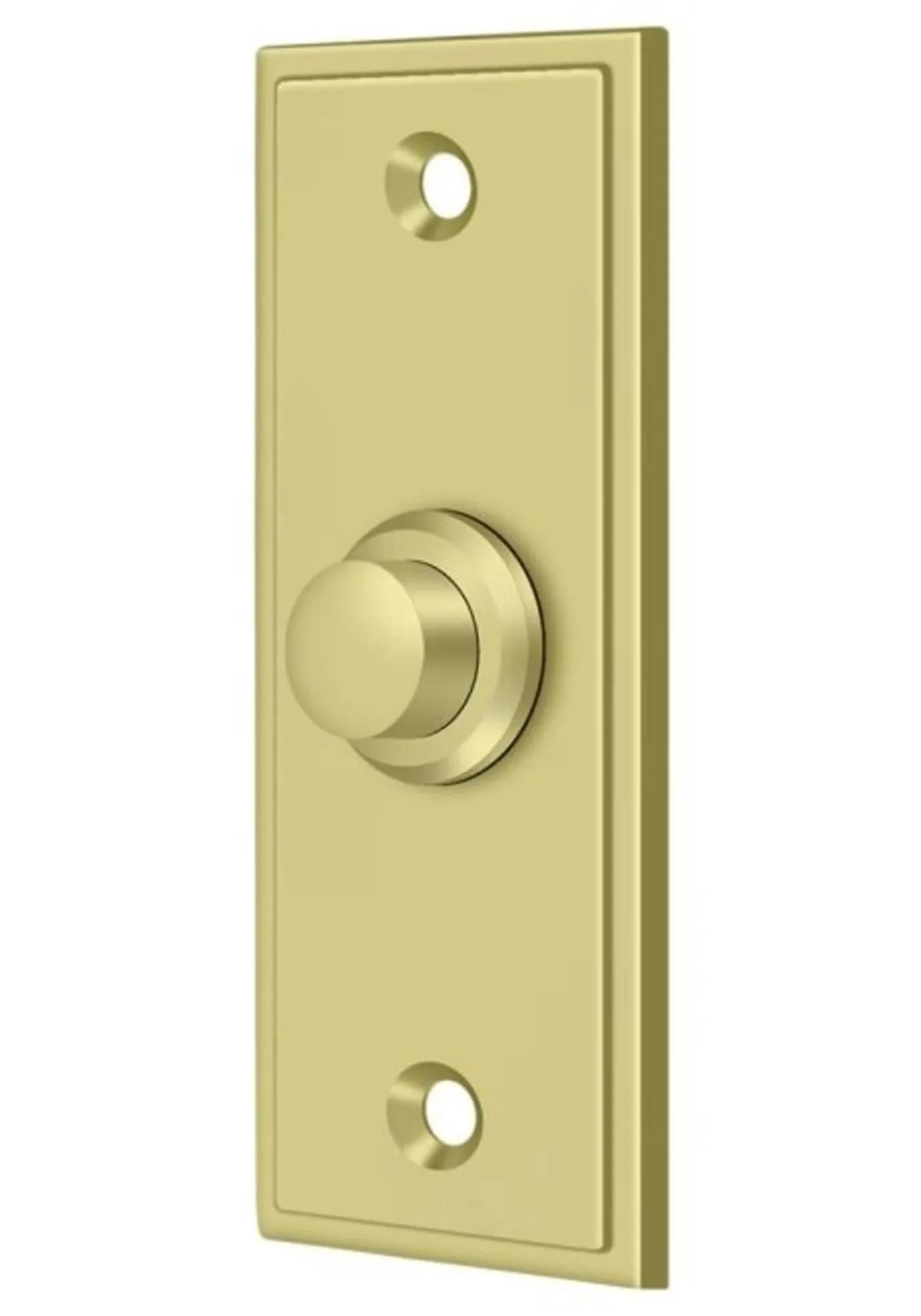 Bell Button, Rectangular Contemporary - Polished Brass