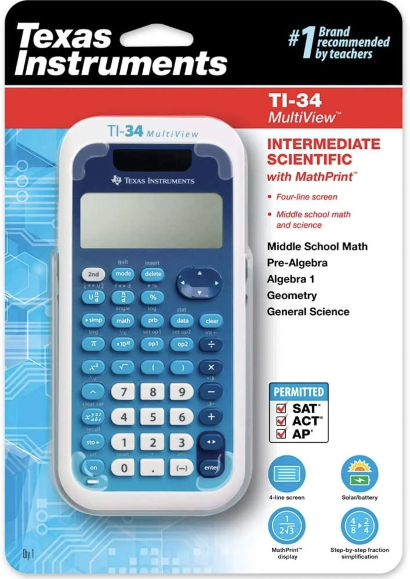 Texas Instruments MultiView TI-34 Scientific Calculator