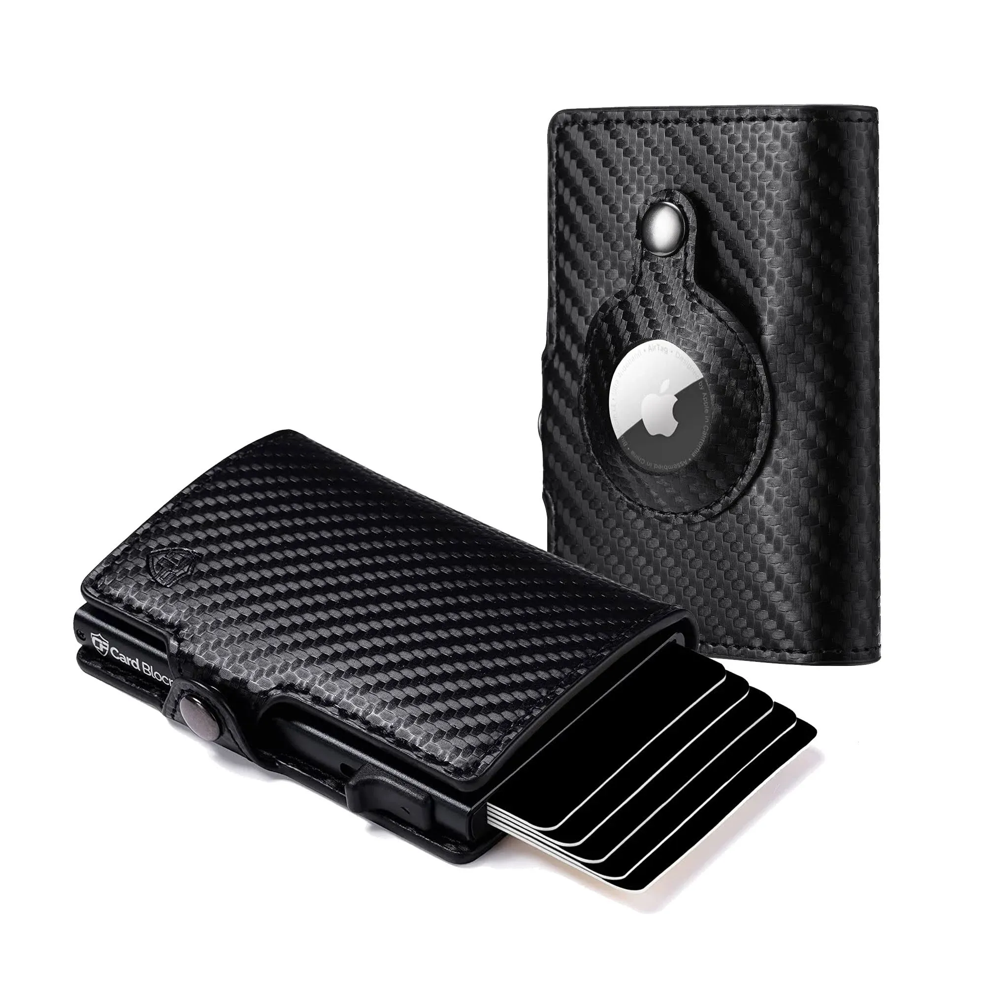 Card Blocr AirTag Tracker Carbon Fiber Style Credit Card Wallet (AirTag NOT INCL