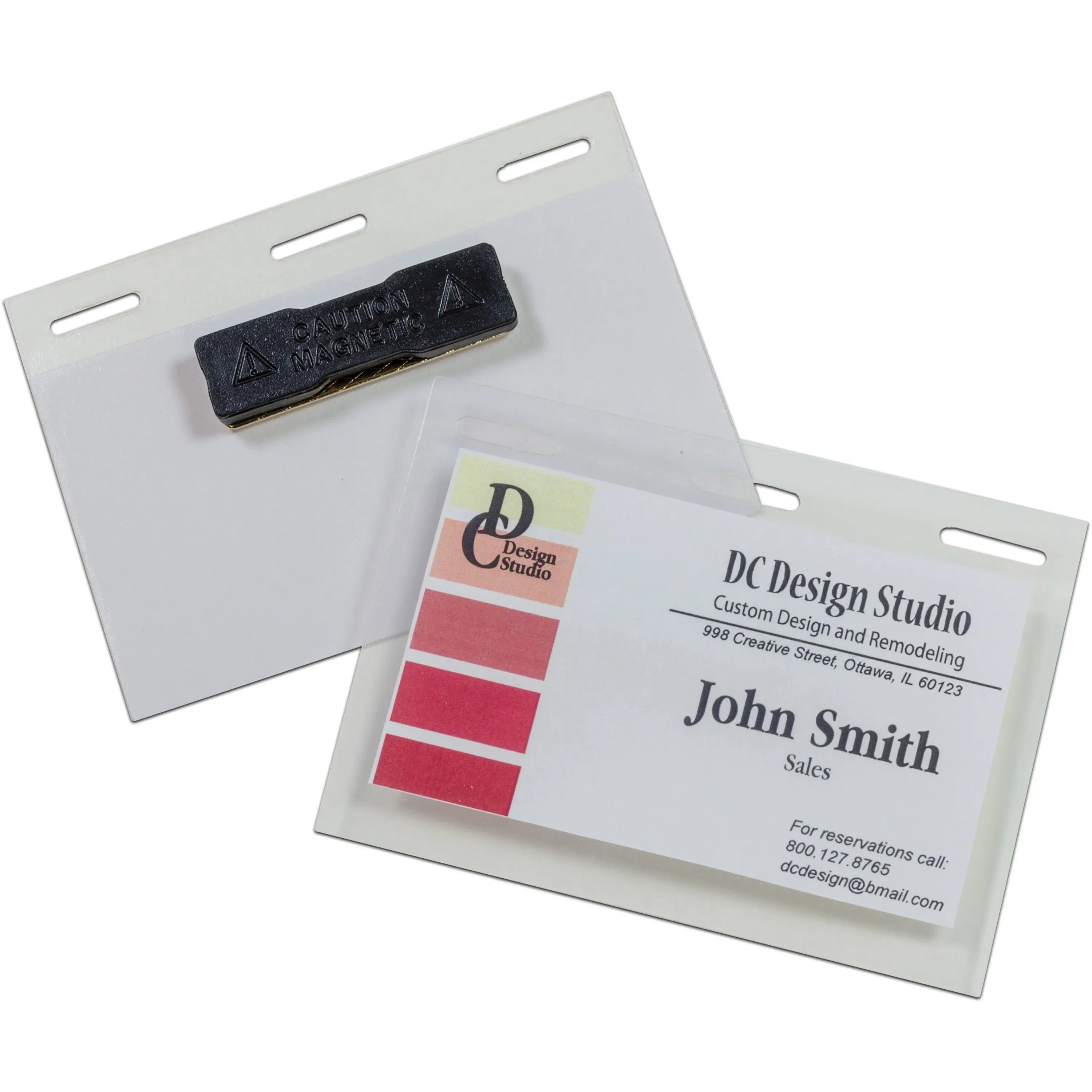 Self-Laminating Magnetic Style Name Badge Kit, 3-1/2 x 2-1/4, 20/BX