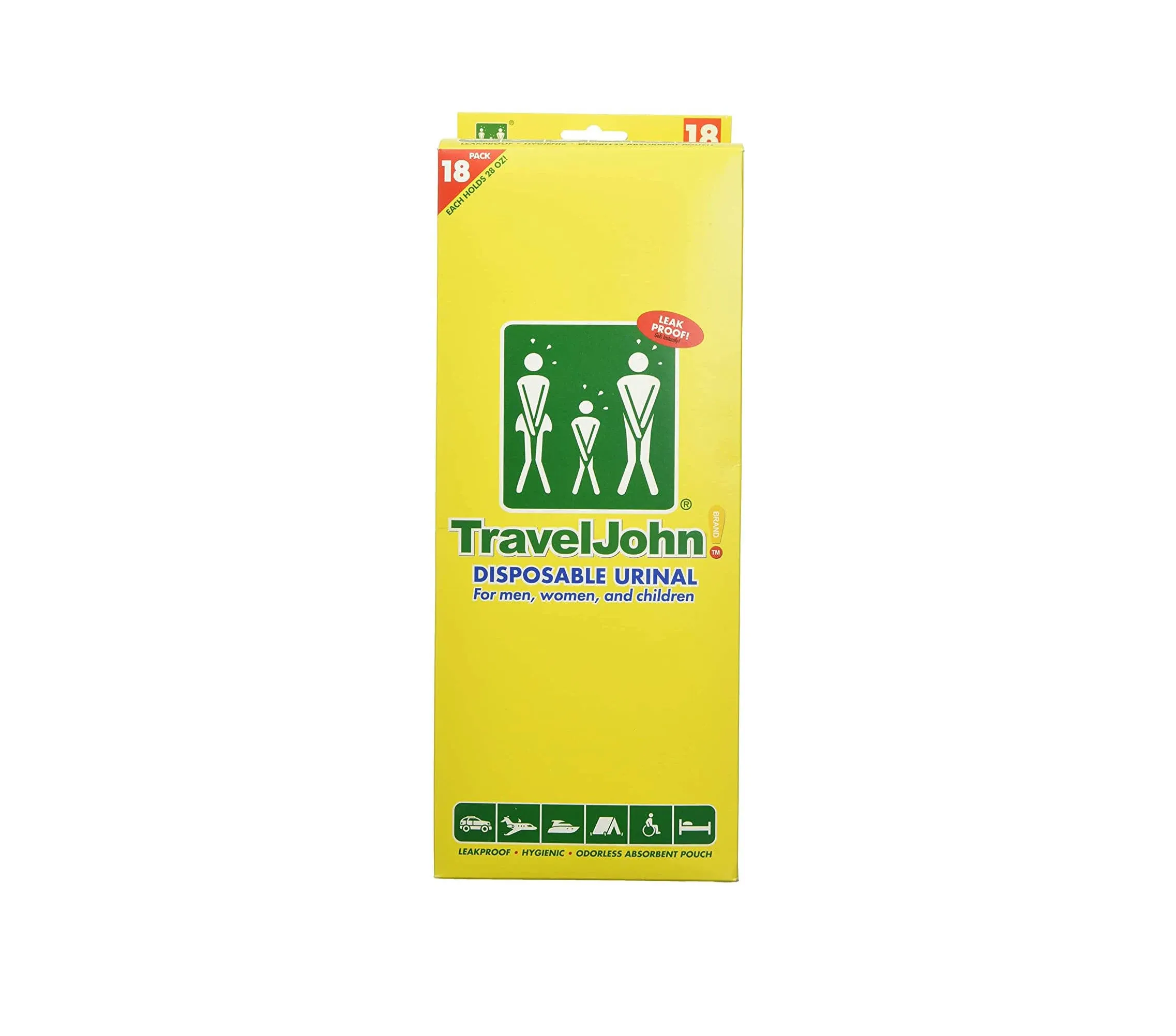 TravelJohn 66892 Disposable Urinal (18 Pack)