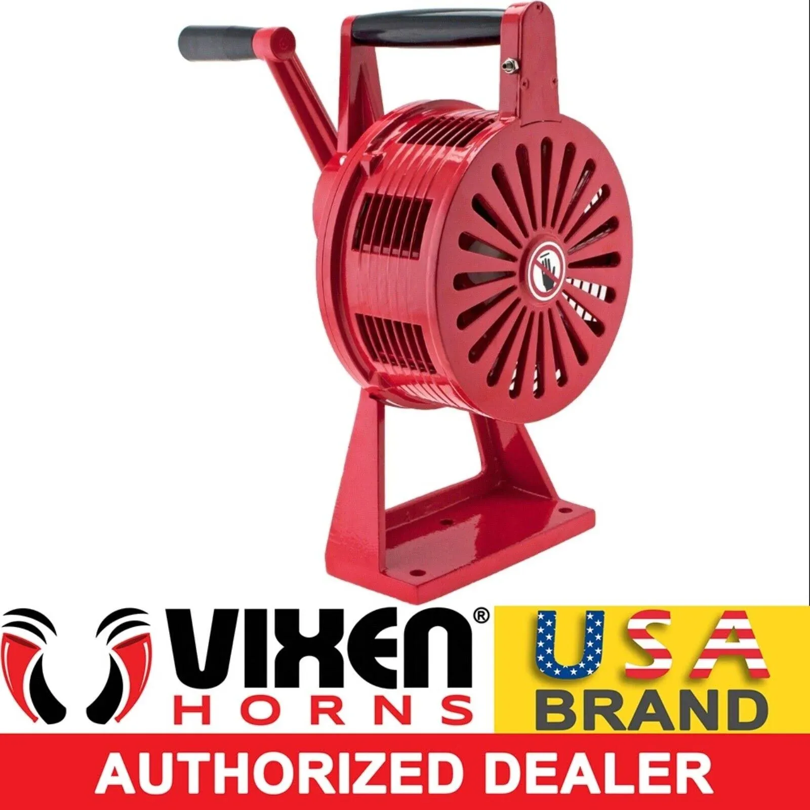 Vixen Horns Air Raid Hand Crank Siren Loud Heavy Duty Tornado Siren with Base ...