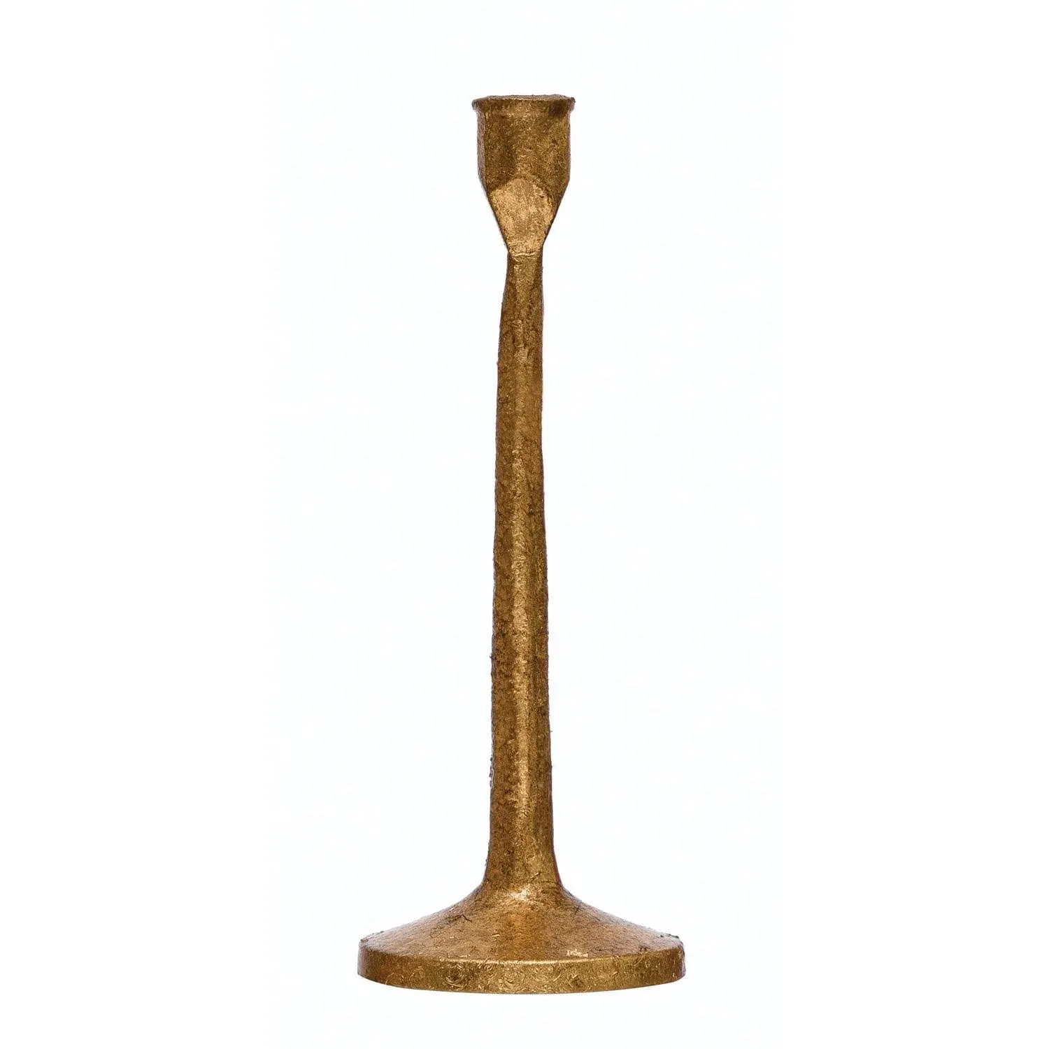 Creative Co-Op Cast Iron Taper Holder, Gold Finish