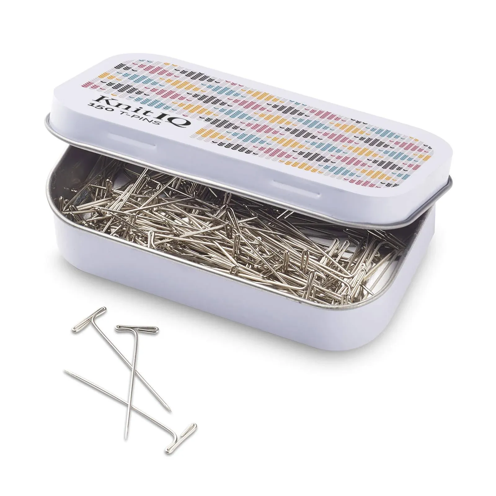 KnitIQ Strong Stainless Steel T-Pins for Blocking Knitting, Crochet & Sewing ...