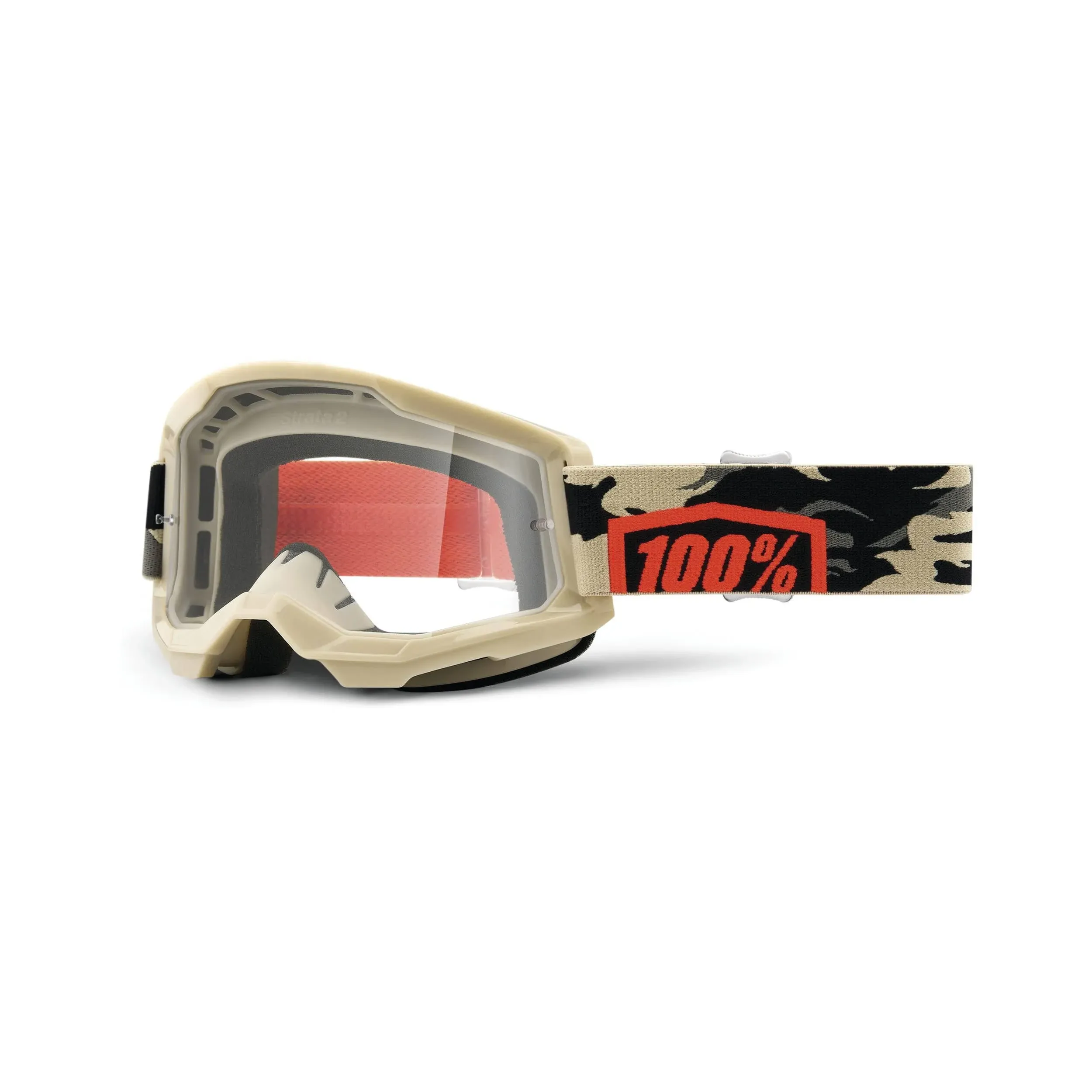 100% Strata 2 Clear Lens Goggles Kombat