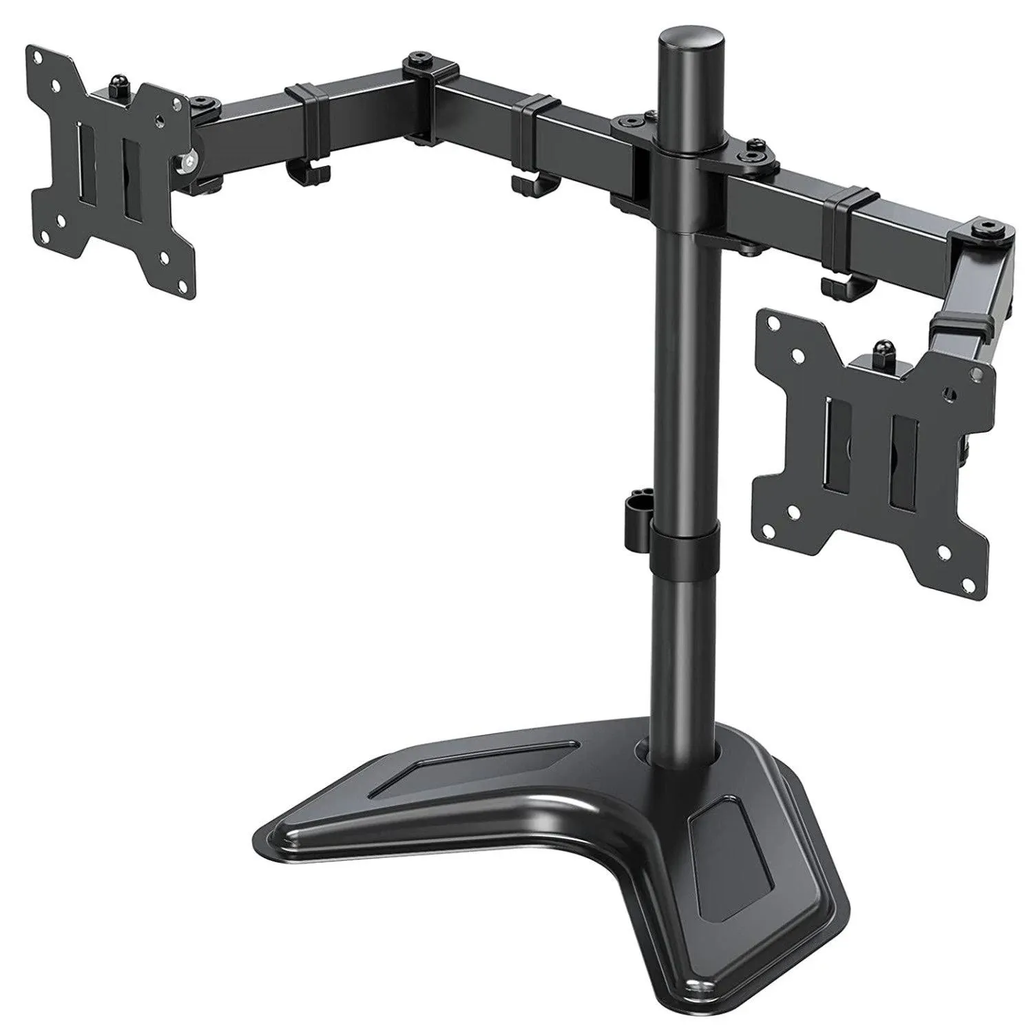 MOUNTUP Dual Monitor Stand, Free-Standing Monitor Stands for 2 Monitors Up to 27 Inches, 17.6 lbs Each, Fully Adjustable Dual Monitor Mount for Desk