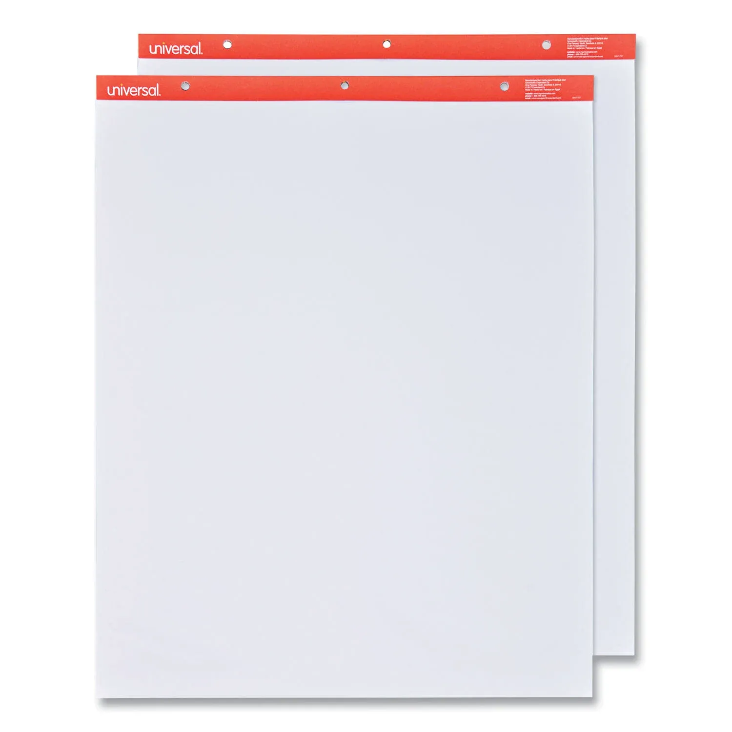 Universal Easel Pads/Flip Charts, Unruled, 27 x 34, White, 50 Sheets, 2/Carton