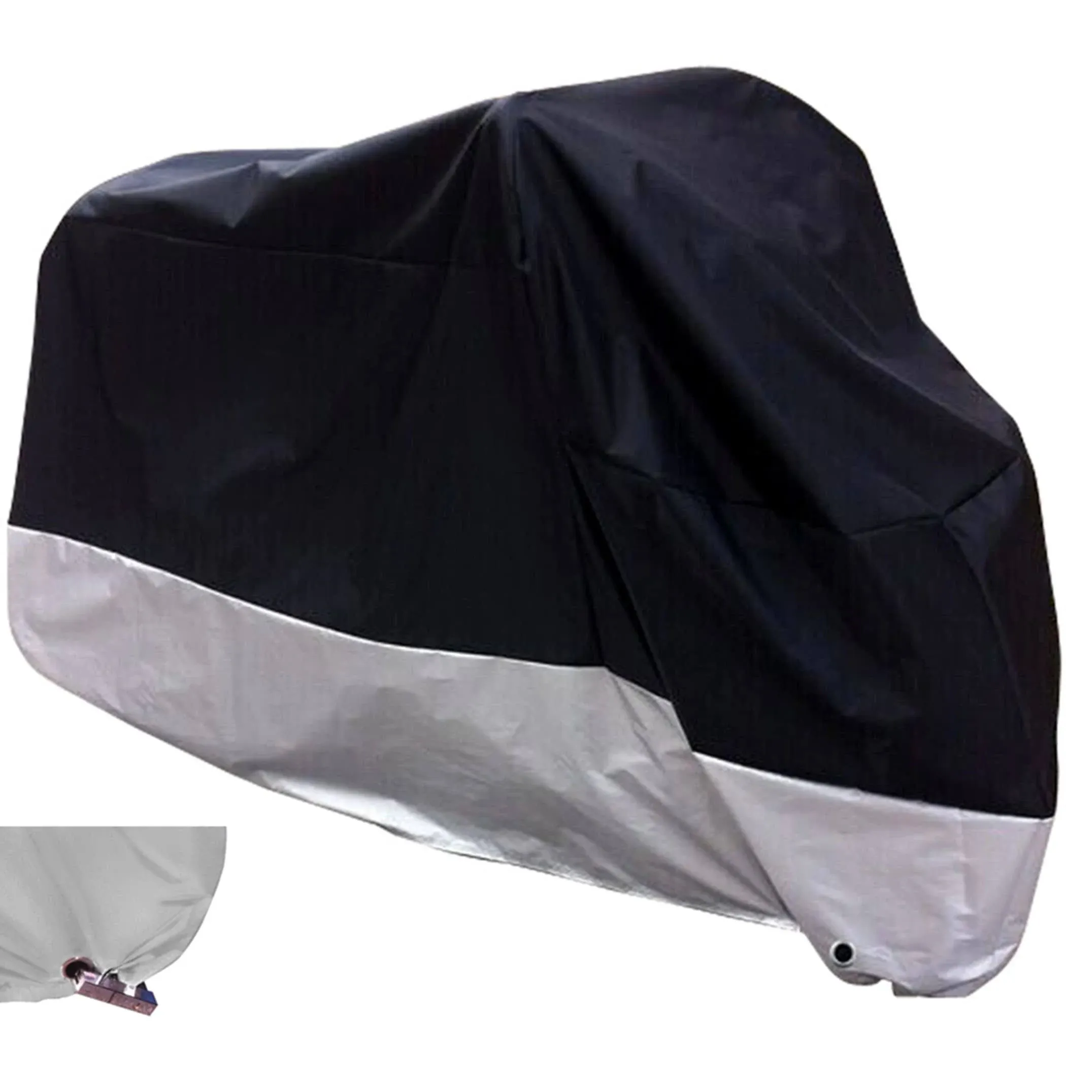 XYZCTEM All Season Black Waterproof Sun Motorcycle Cover Fits up to 108 Motors