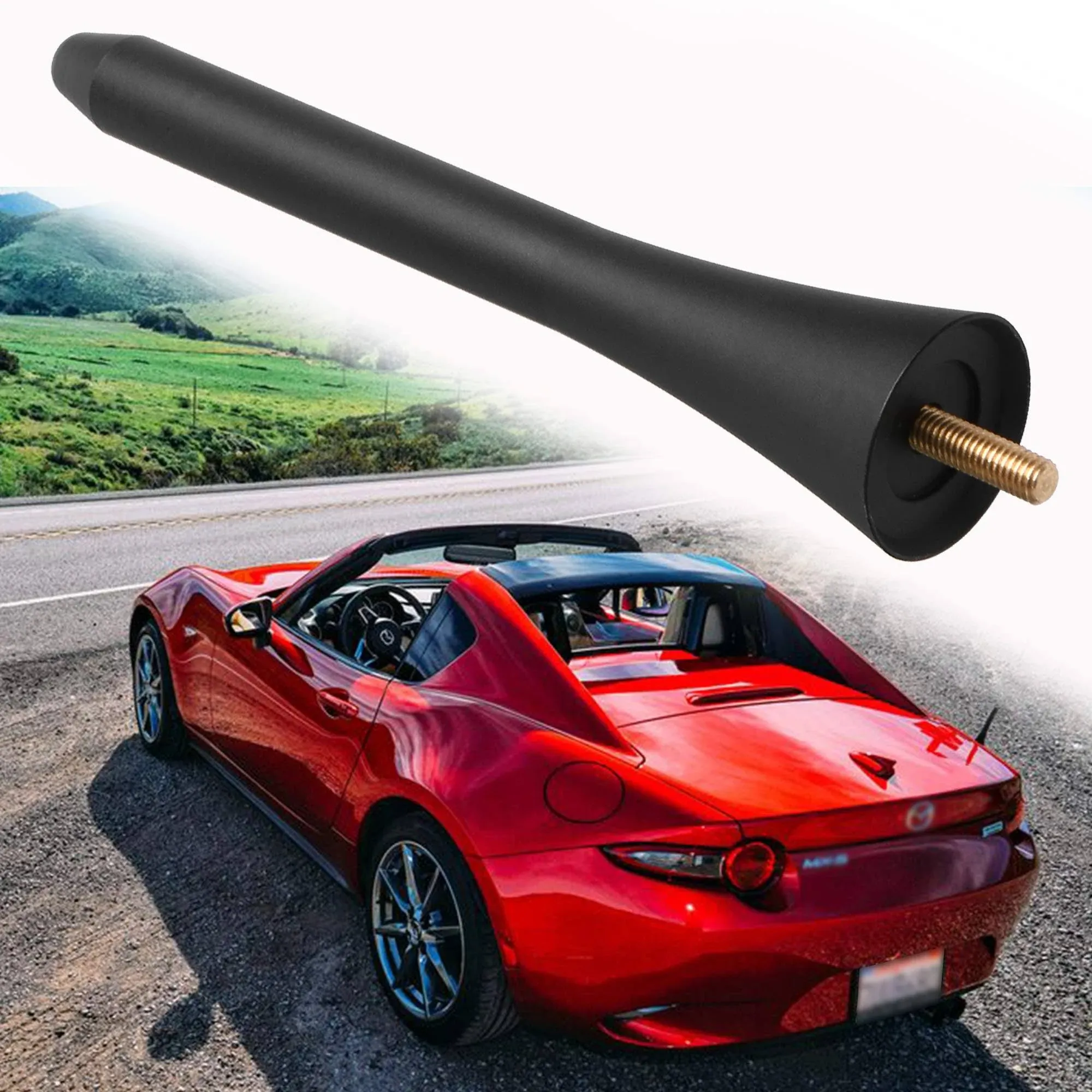 BASIKER 5 Inch Antenna - Stubby Radio Mast Antenna for 2006-2024 Mazda Miata MX-5 Accessories- Support for Car Wash Safe