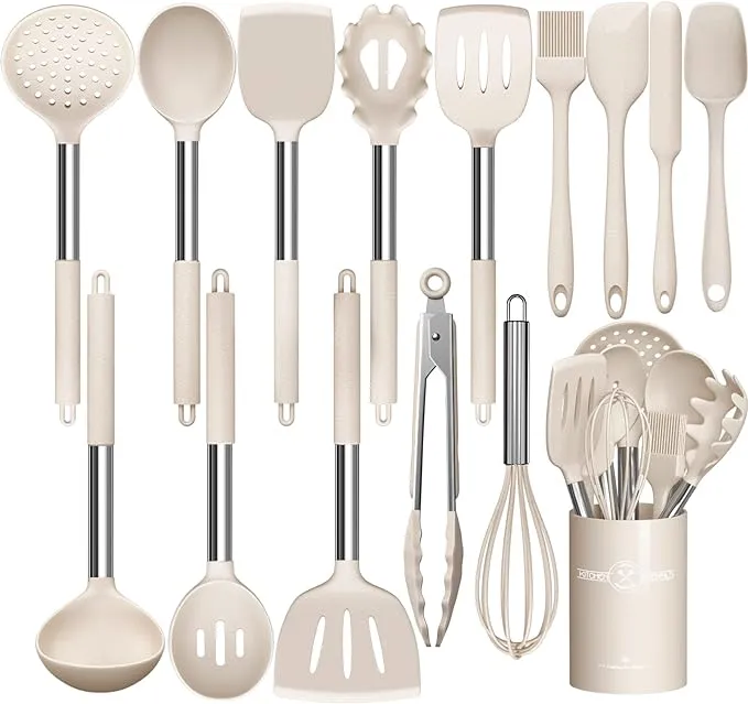 Stainless Steel Kitchen Cooking Utensil Set, Umite Chef 15 pcs Utensils - Nonstick Cookware Set Spatula -Kitchen Gadgets Tools Gift