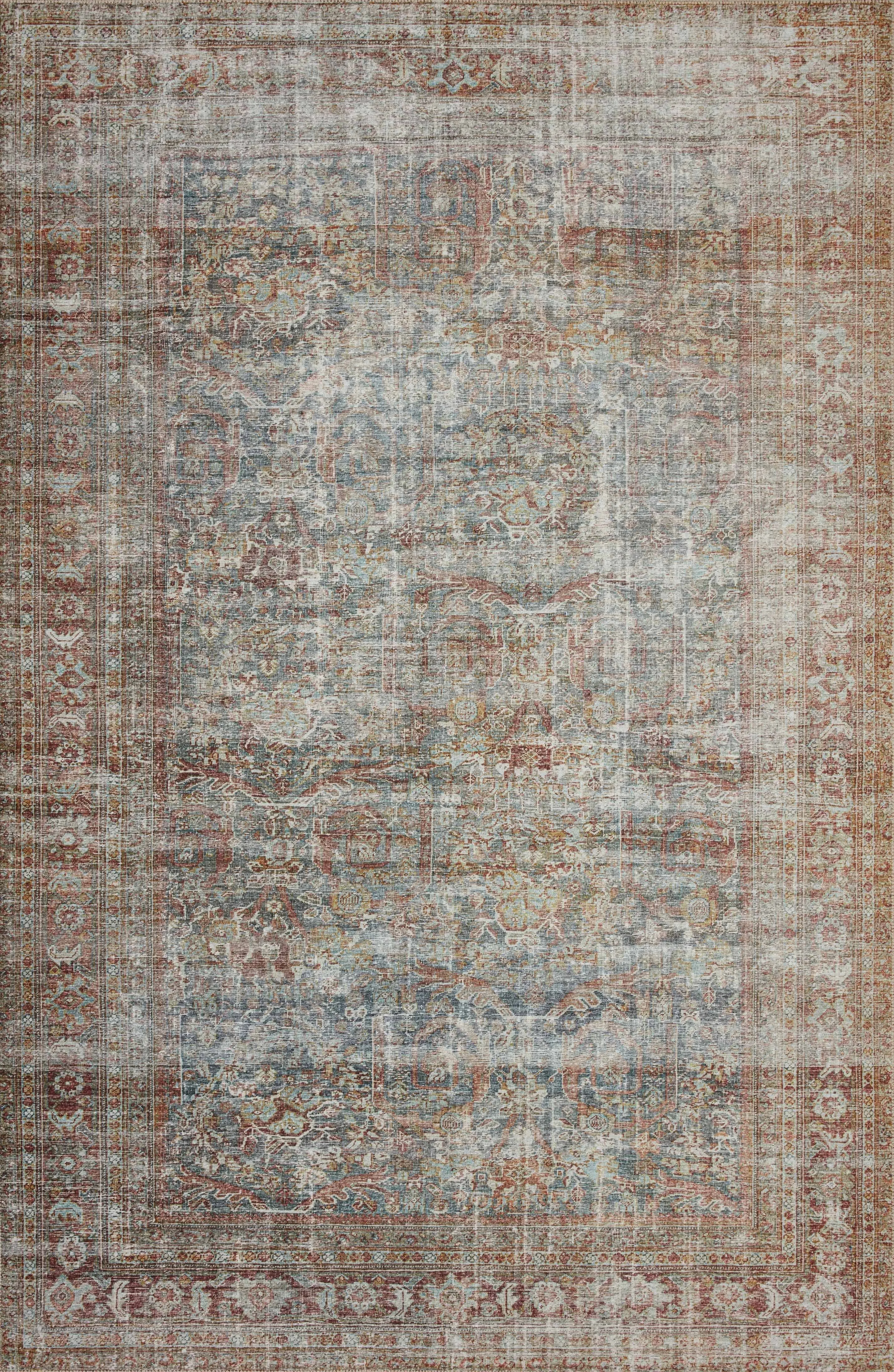 Loloi Chris Loves Julia x Loloi Jules Collection JUL-05 Lagoon/Brick 2'-6" x 7'-6" Runner Rug