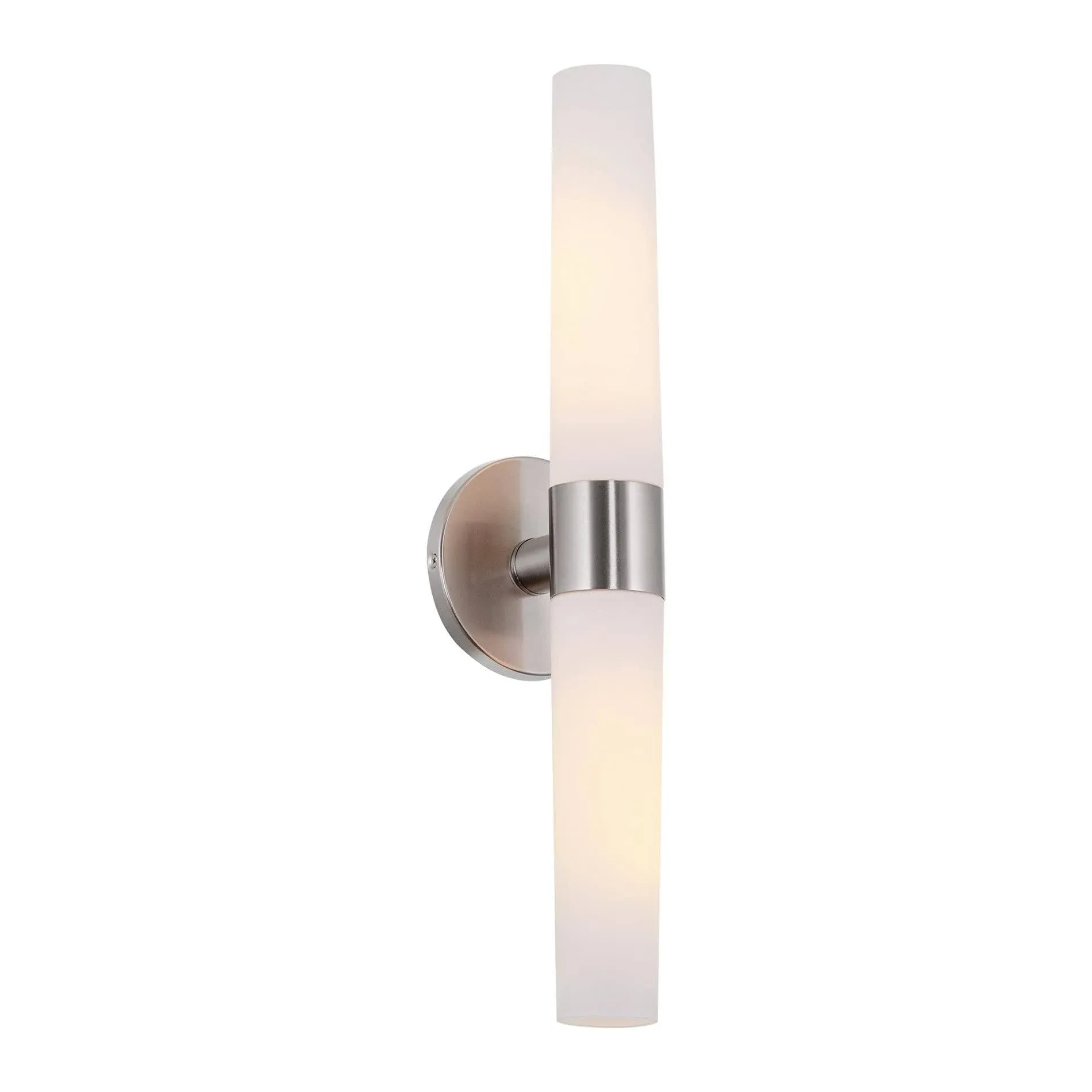 Kira Home Duo 21&#034; Modern Wall Sconce with Frosted Opal Glass Shades for Brushed