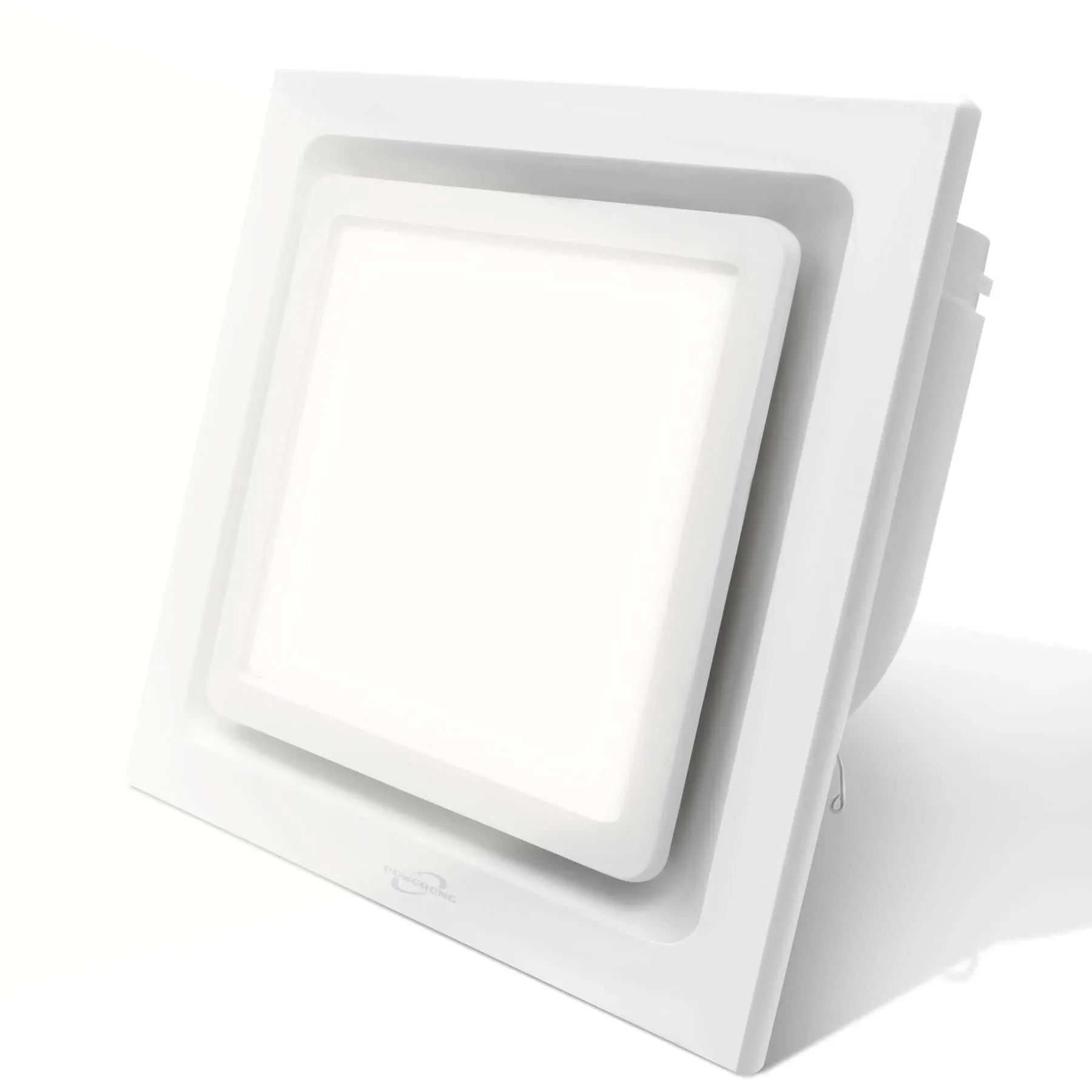 Bathroom Exhaust Fan with Light,11.8 In Panel,6000K 12W Square LED,141 CFM,0....