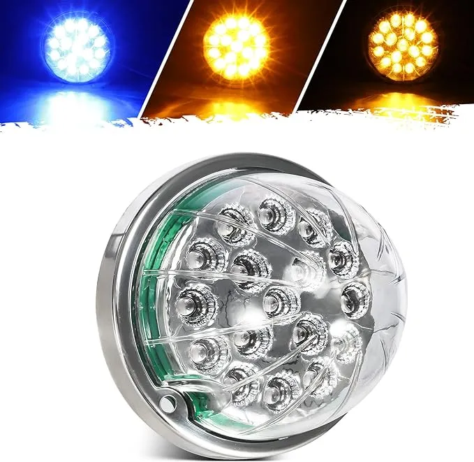 Partsam 1pc Dual Revolution Amber Turn Signal and Marker to Blue Auxiliary LED ...