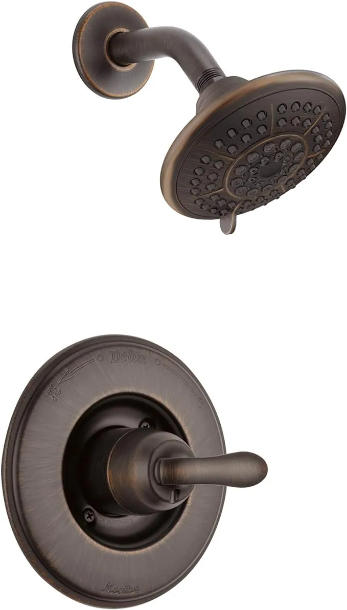 Delta Linden Venetian Bronze 1-handle Multi-function Round Shower Faucet Valve Included | T14294-RB