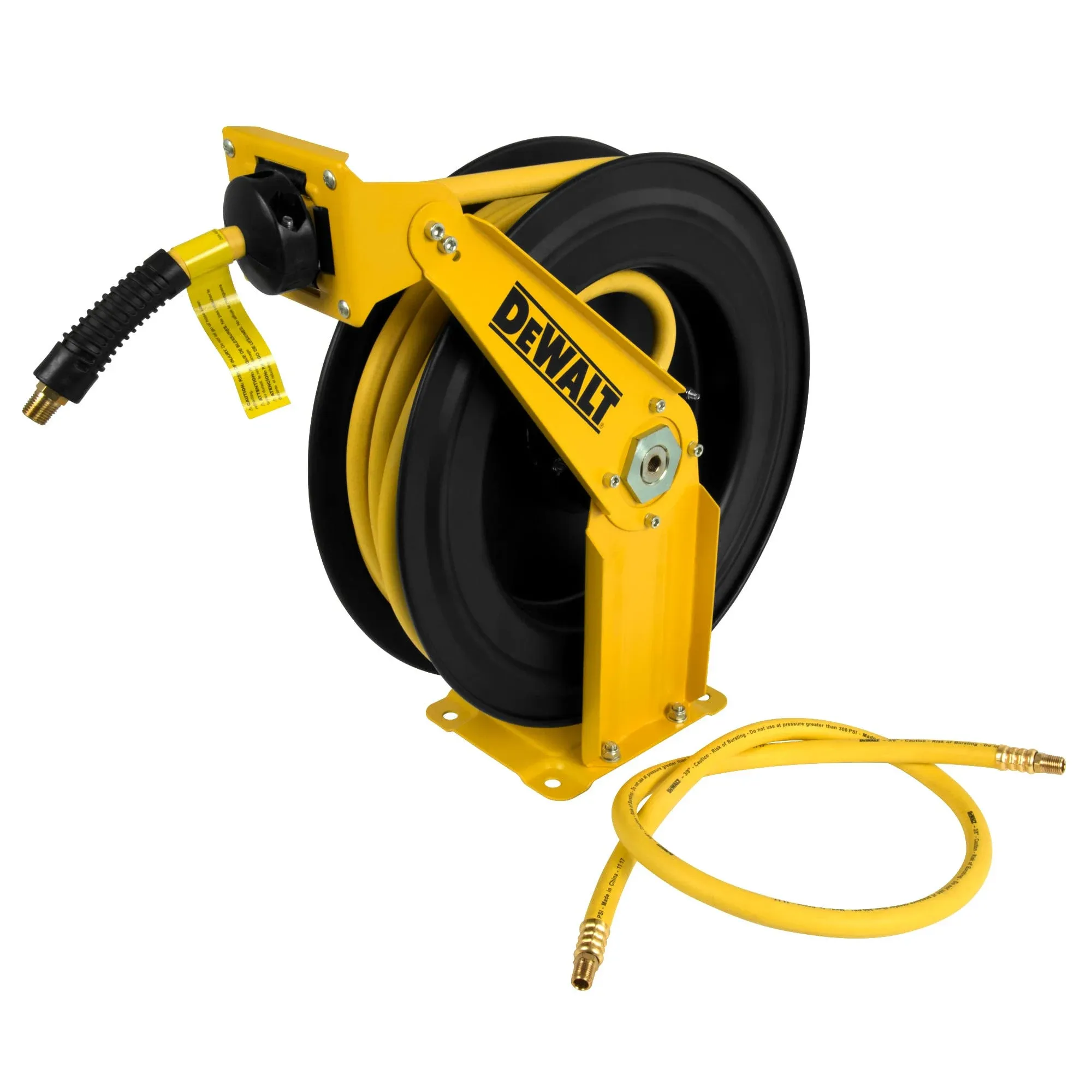 Heavy Duty TDXCMO24-0343 Double Arm Hose Reel with 3/8&#034;x 50&#039; Premium Rubber Hose