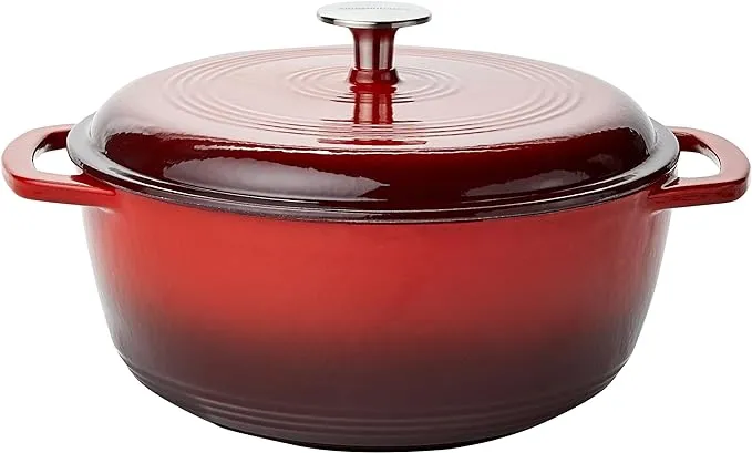  Enameled Cast Iron Covered Round Dutch Oven, 4.3-Quart, White