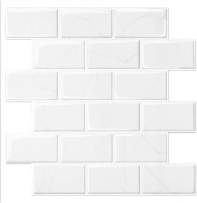 Art3d Subway Tiles Peel and Stick Backsplash, Stick on Tiles Kitchen Backsplash (10 Tiles)