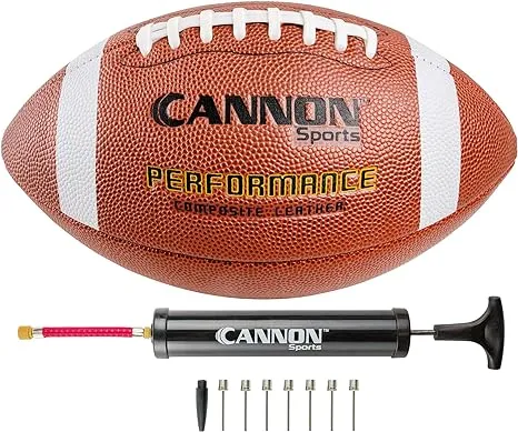 Cannon Sports Leather Composite Official Size Football Indoor and Outdoor with Ball Pump