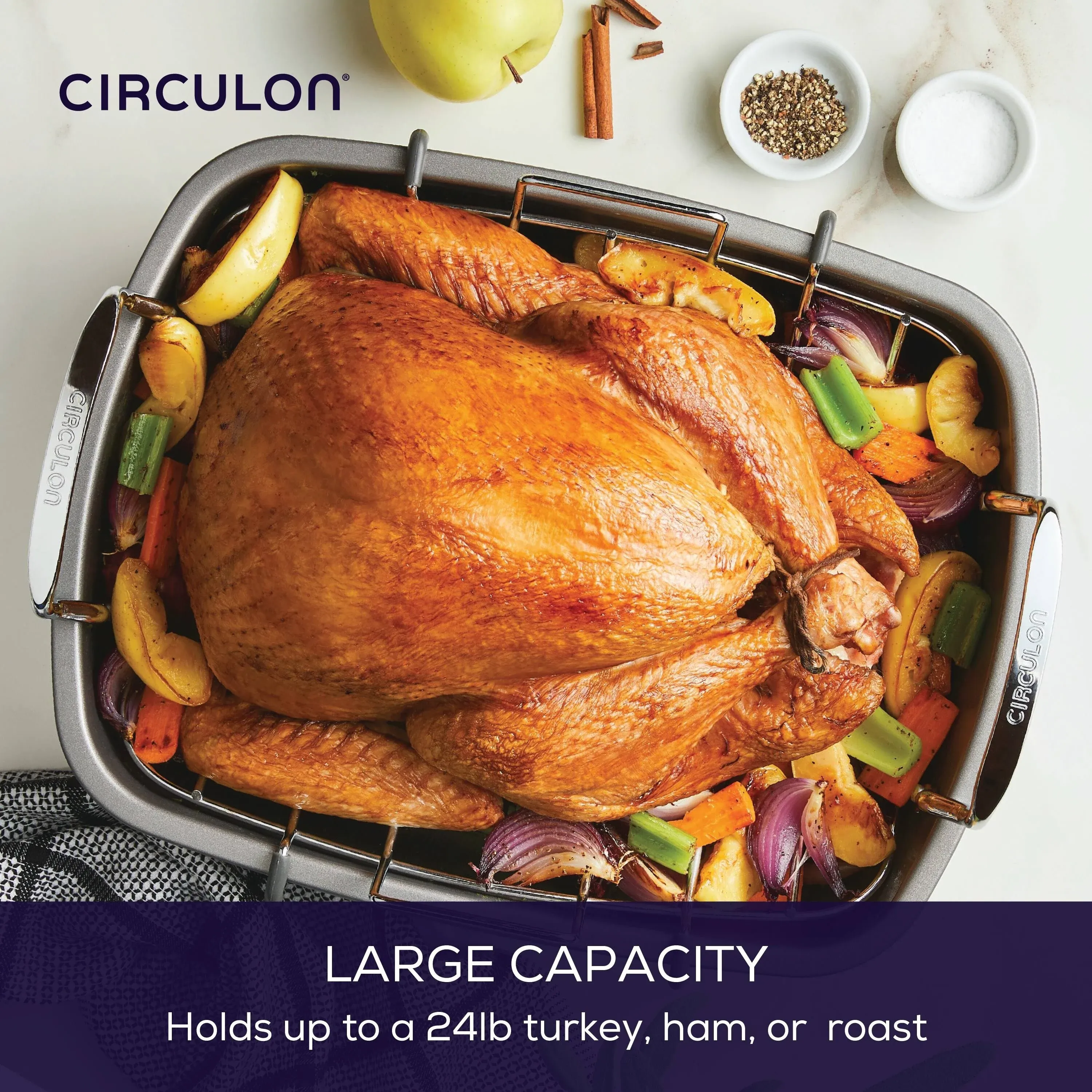 Circulon Nonstick Bakeware 17" x 13" Roaster with U-Rack