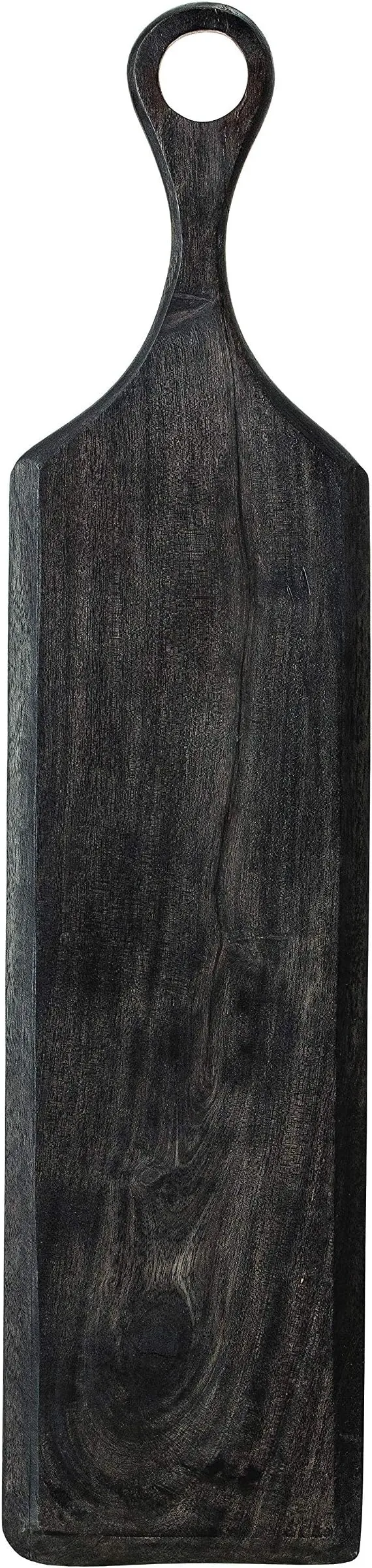 Bloomingville Acacia Wood Cheese and Cutting Board with Round Opening on Handle, Black