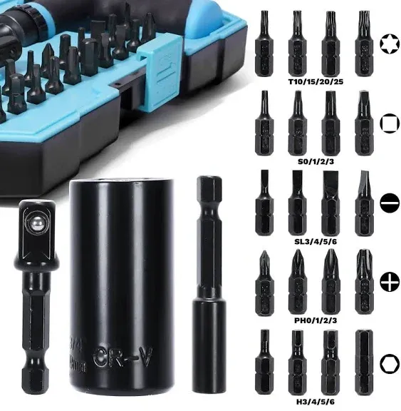 MANWALD Universal Socket Tool Set, Ratcheting T-Handle Screwdriver Set with Power ...