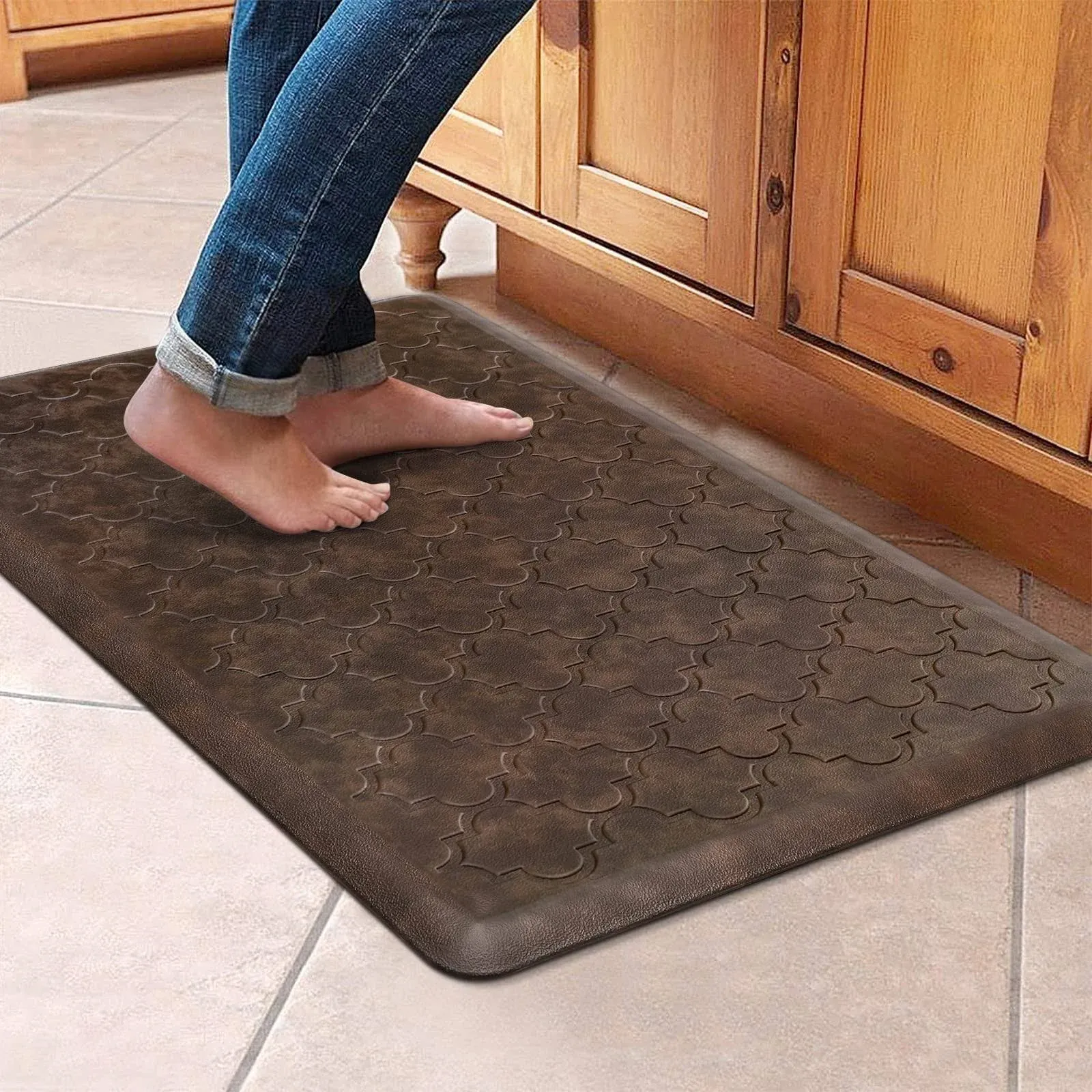 Kitchen Mat Cushioned Anti Fatigue Floor Mat 17.3&#034;x28&#034; Thick Non Slip Waterproof