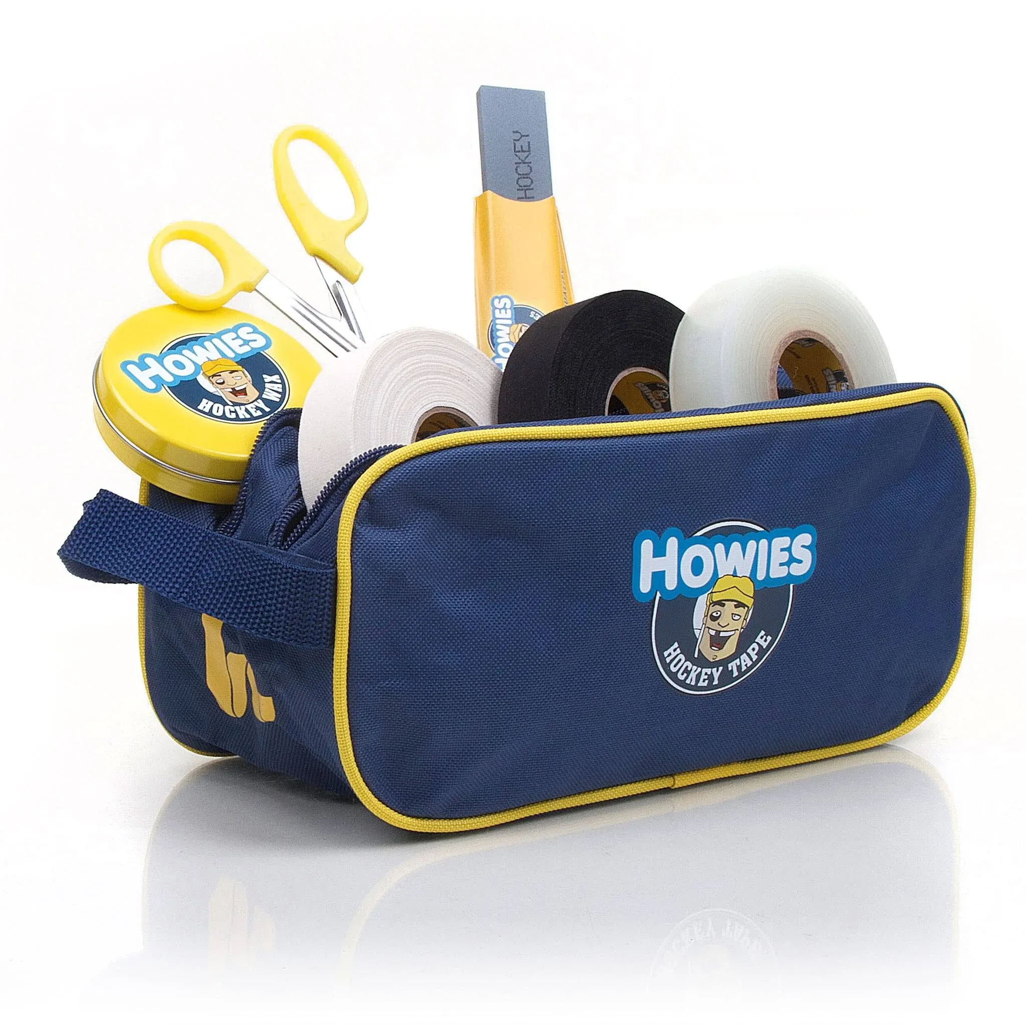 Howies Hockey Tape Loaded Accessory Bag - Accessory Bag Loaded with 3 Rolls Tape, Scissors, Skate Stone. Great Hockey Gift, Fill Your Hockey Bag with All The Essentials!