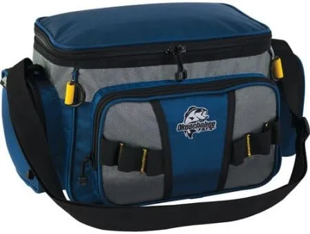 Okeechobee Fats Small Soft-Sided Fishing Tackle Bag with 2 3600 Utility Lure Boxes, Blue Polyester