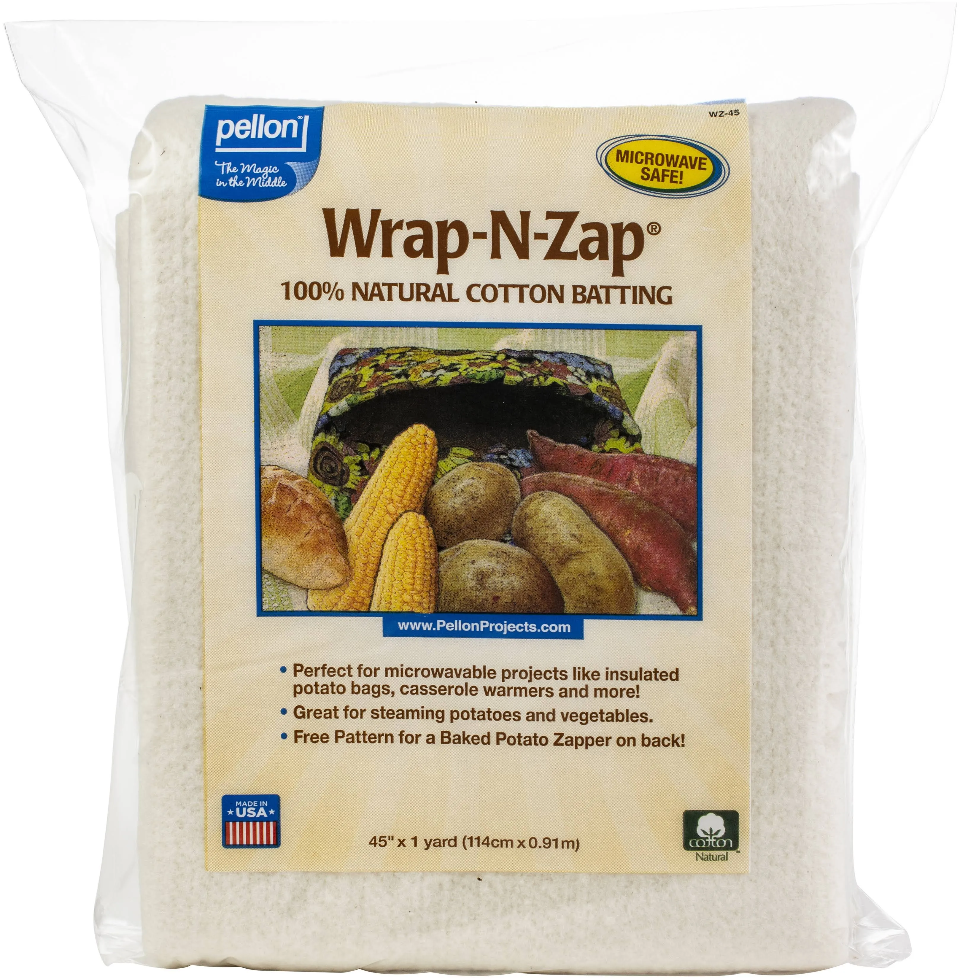 Pellon Wrap-N-Zap Microwave Safe Cotton Batting