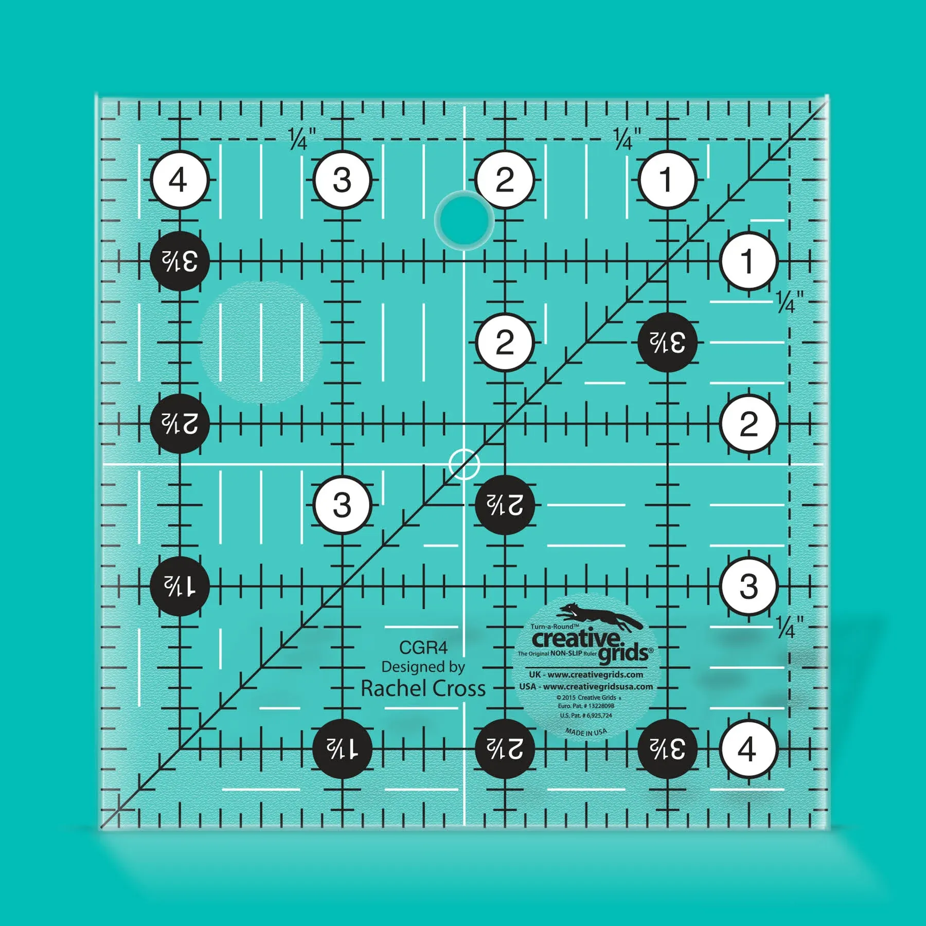 Creative Grids Quilt Ruler 4-1/2in Square # CGR4