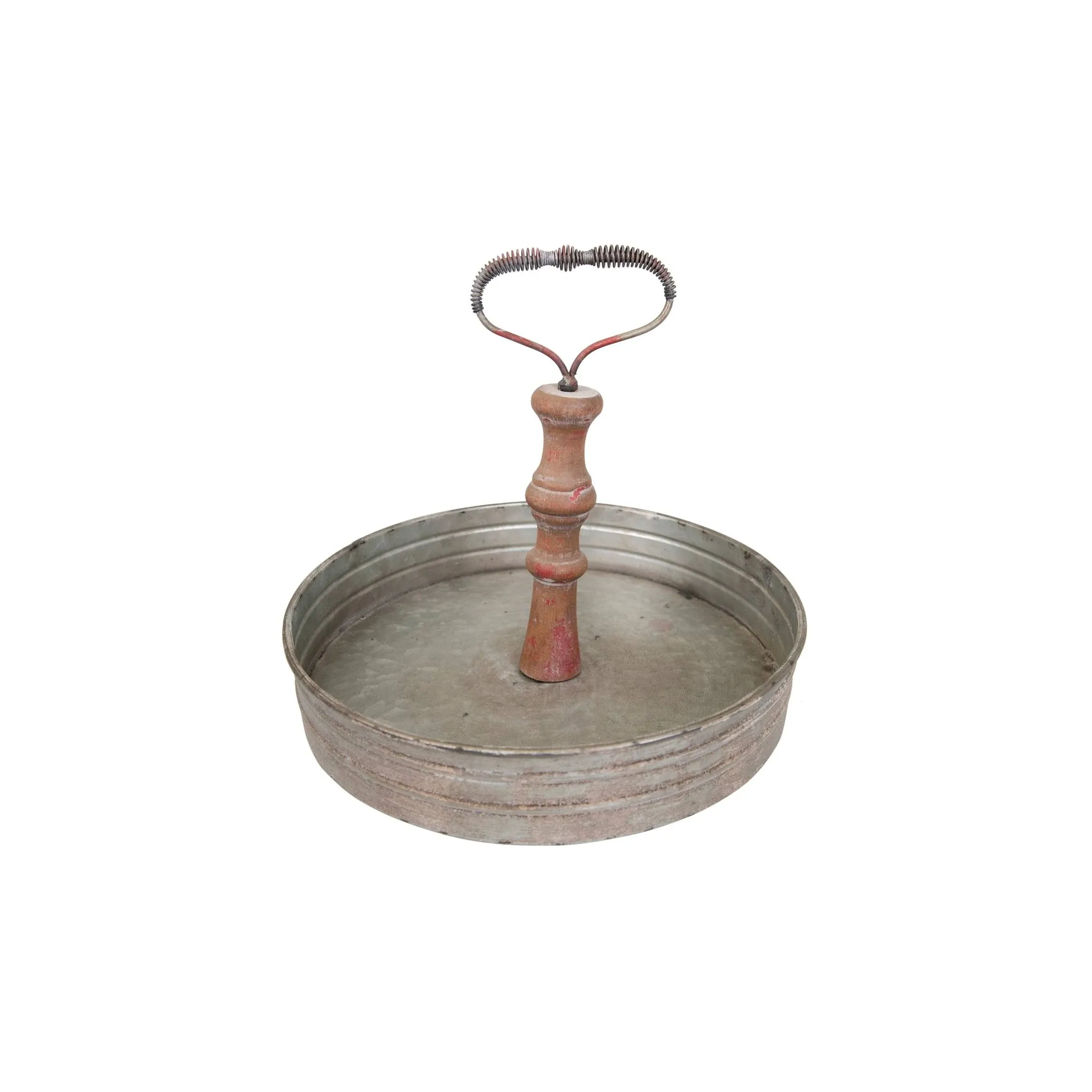 Decorative Tin Tray with Handle